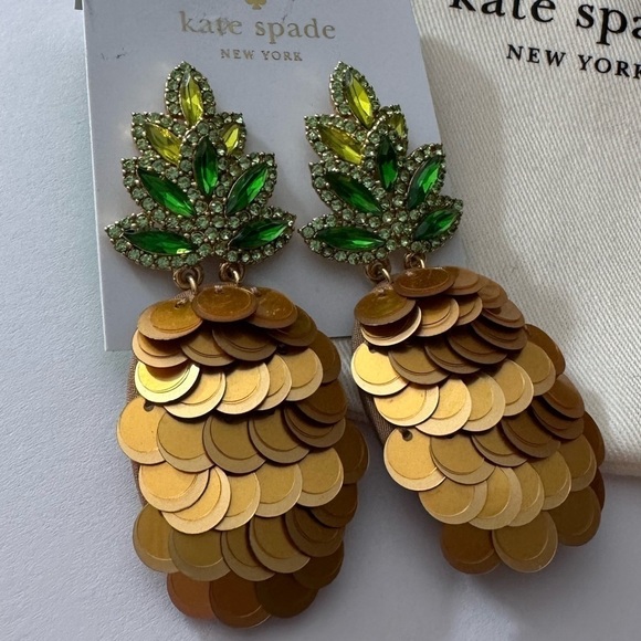 Kate Spade By The Pool Pineapple Statement Studs Earrings - Picture 11 of 13